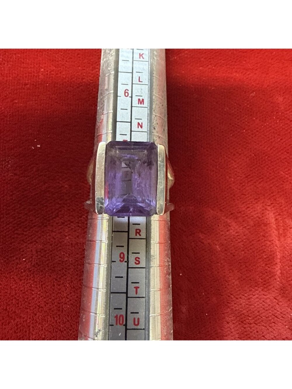 Vintage Amethyst 925 Sterling Silver Ring Princess Cut Handcrafted Sz 7.75